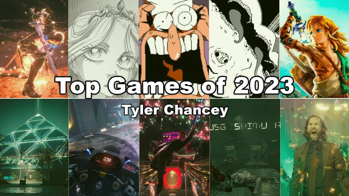 A collage of TechRaptor writer Tyler Chancey's favorite games of 2023
