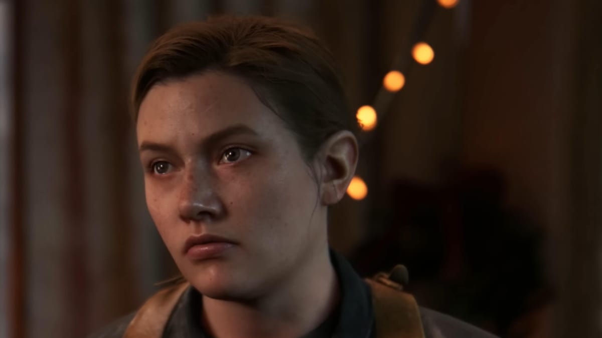 A close-up of Abby in The Last of Us Part II, intended to represent the character's casting in The Last of Us season 2