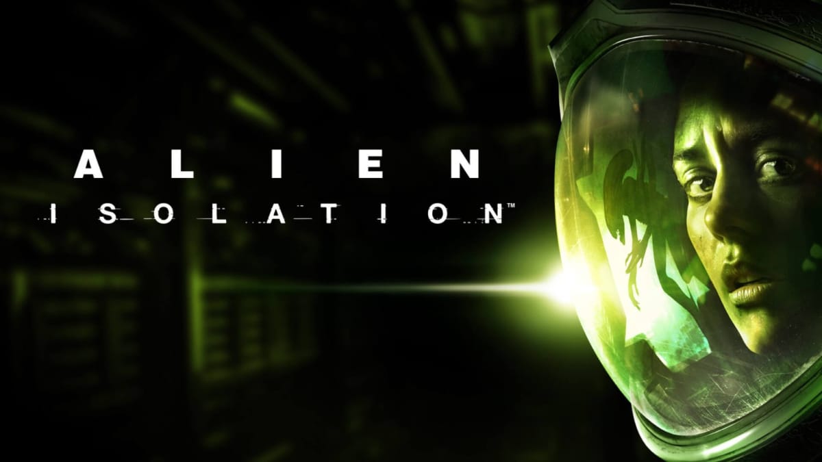 Artwork for Alien: Isolation, which depicts Amanda Ripley with the reflection of a xenomorph in her helmet