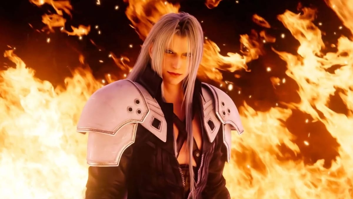 Final Fantasy VII Rebirth Sephiroth Shibuya on Fire