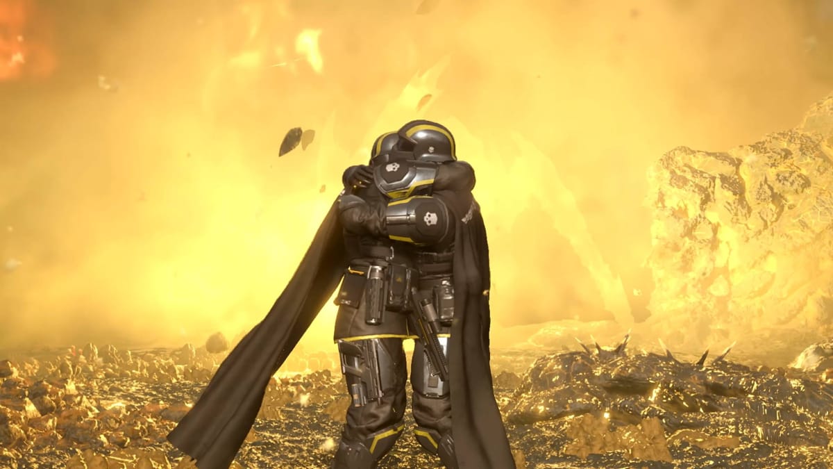 A hug in Helldivers 2