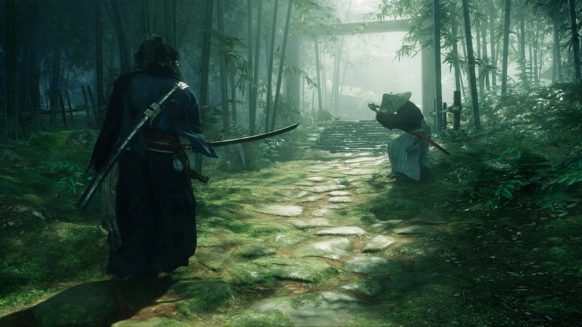Image from the 2024 Samurai Game Rise of the Ronin with 2 Samurais about to Fight