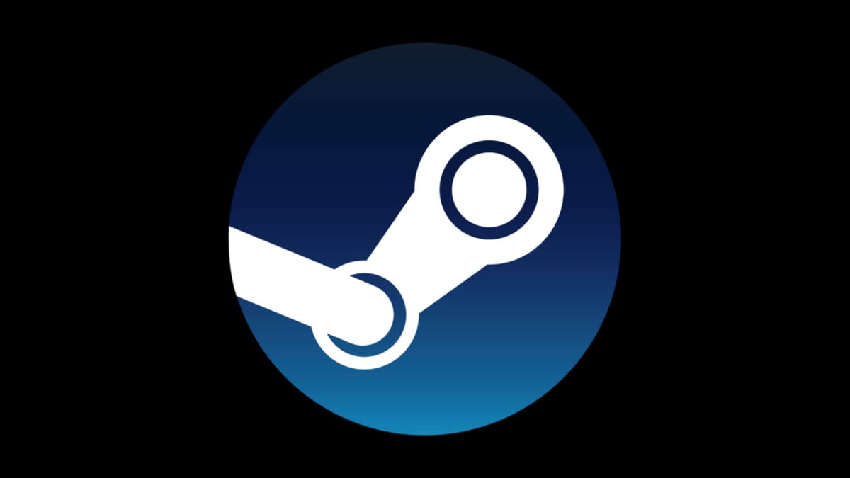 The Steam logo against a black background