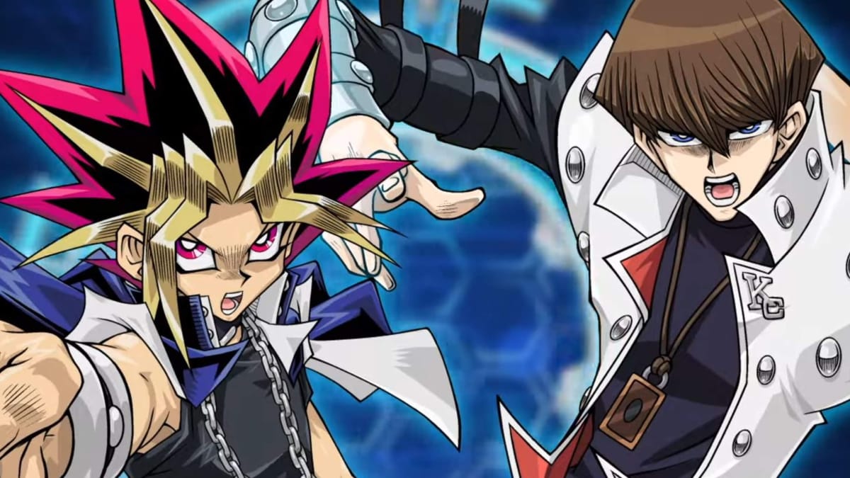 Yugi Muto and Seto Kaiba in artwork for Yu-Gi-Oh! which is intended to represent the upcoming Yu-Gi-Oh! Early Days Collection