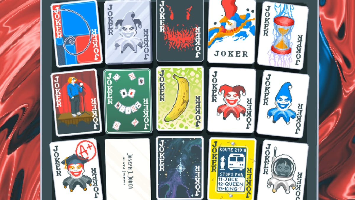 A range of Joker cards in the poker roguelike Balatro