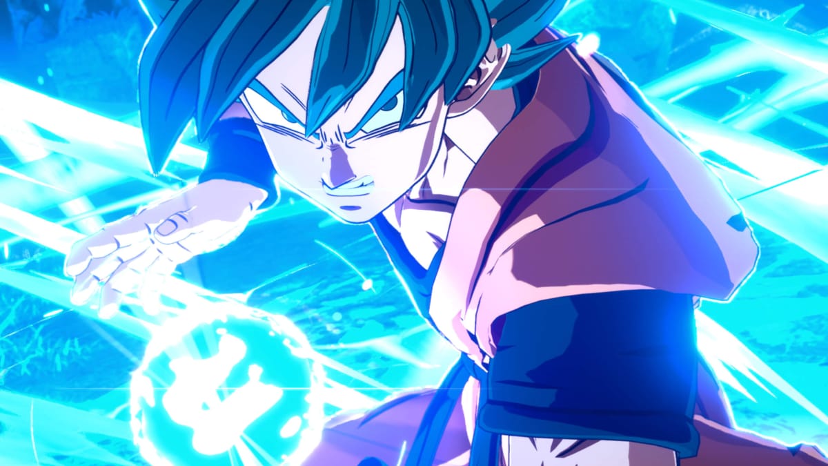 Goku charging up a Kamehameha in Dragon Ball: Sparking! Zero