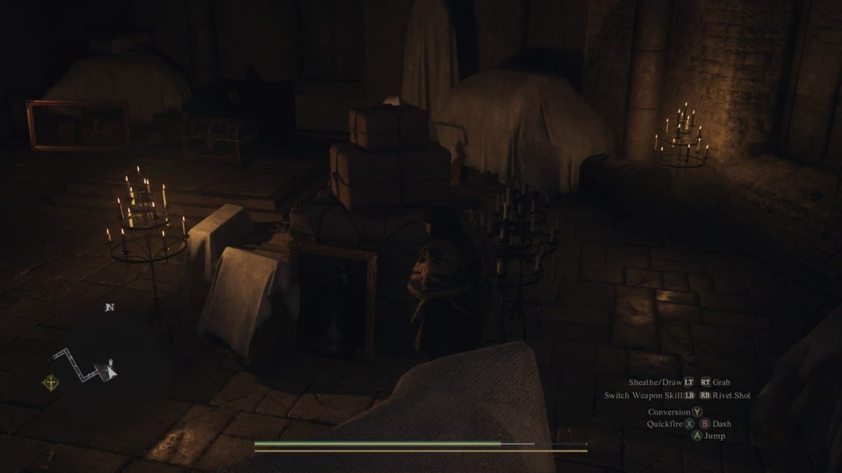 Image of a player inside the vault in the castle in Dragon's Dogma 2