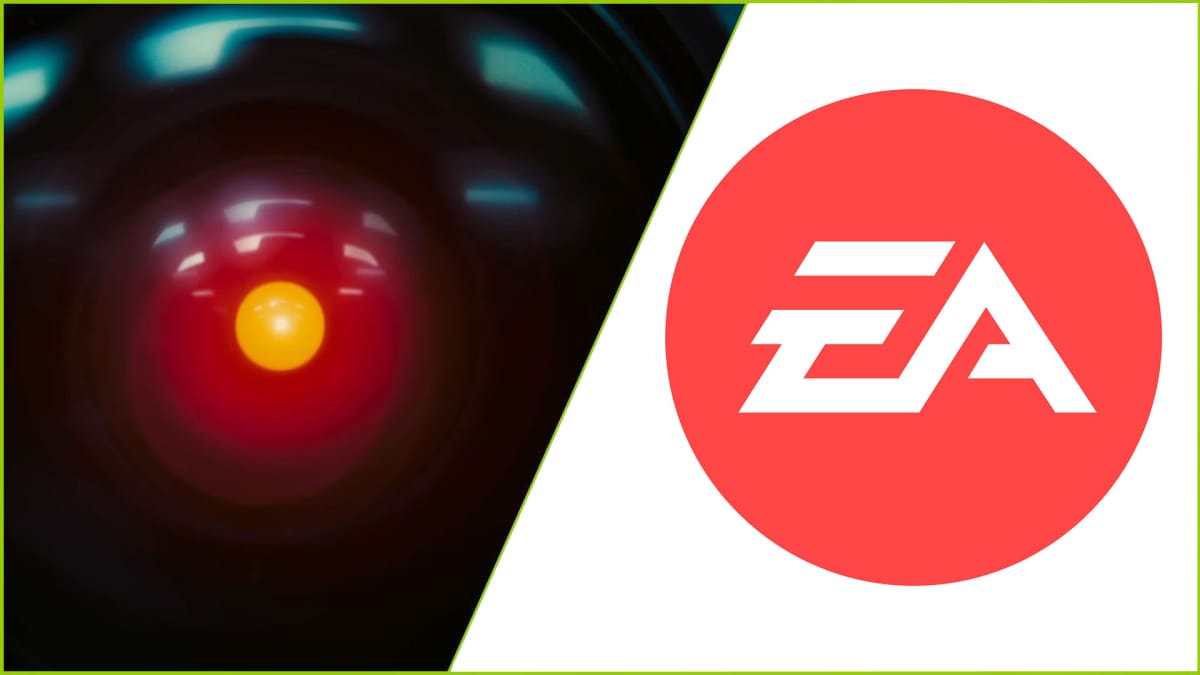Electronic Arts logo and HAL 9000 fom 2001: A Space Odyssey