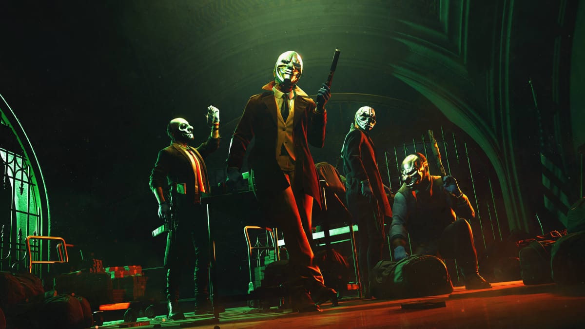 Several heisters gathered in a vault in Payday 3, a Starbreeze game