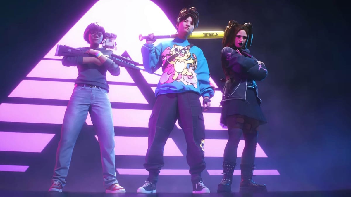 Three characters wearing stylish outfits in The Finals season 2