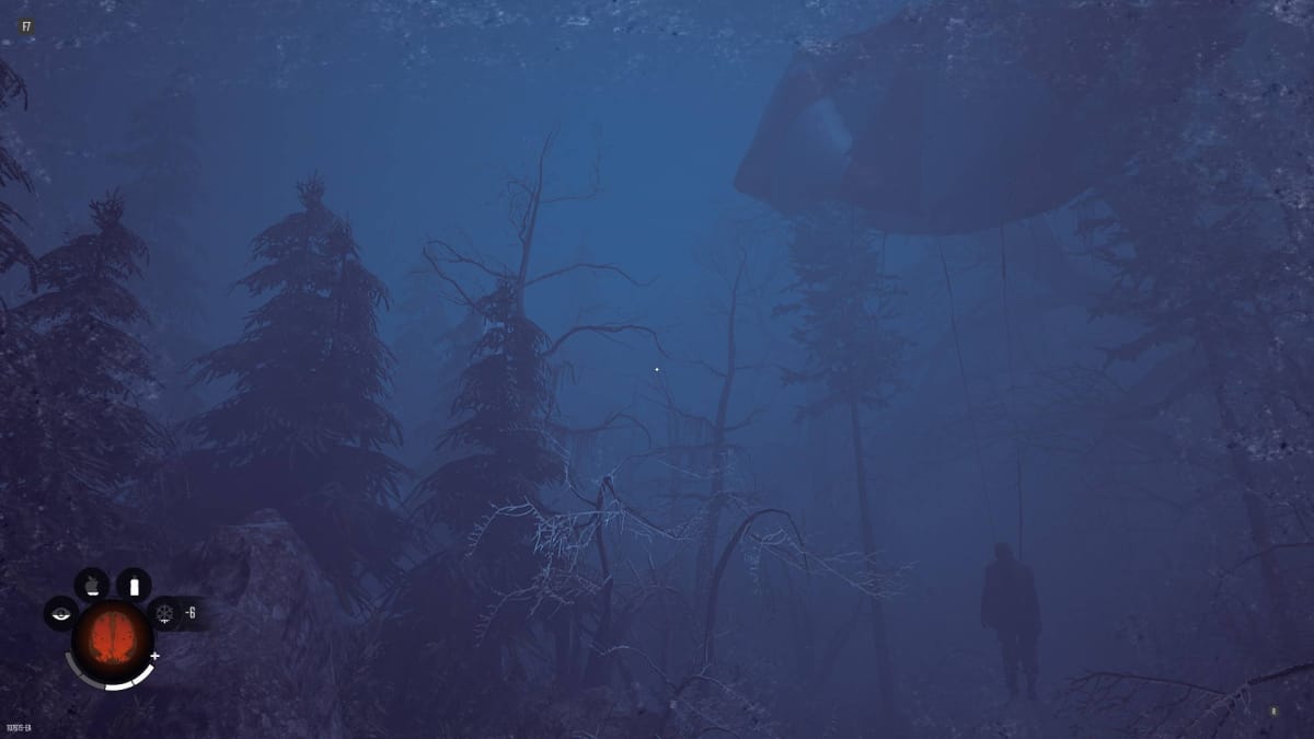 Winter Survival Preview - Cover Image Dead Parachutist Hanging from a Tree in the Woods