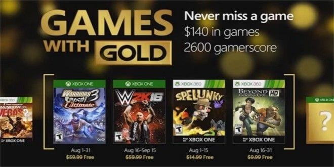 Games With Gold August 2016