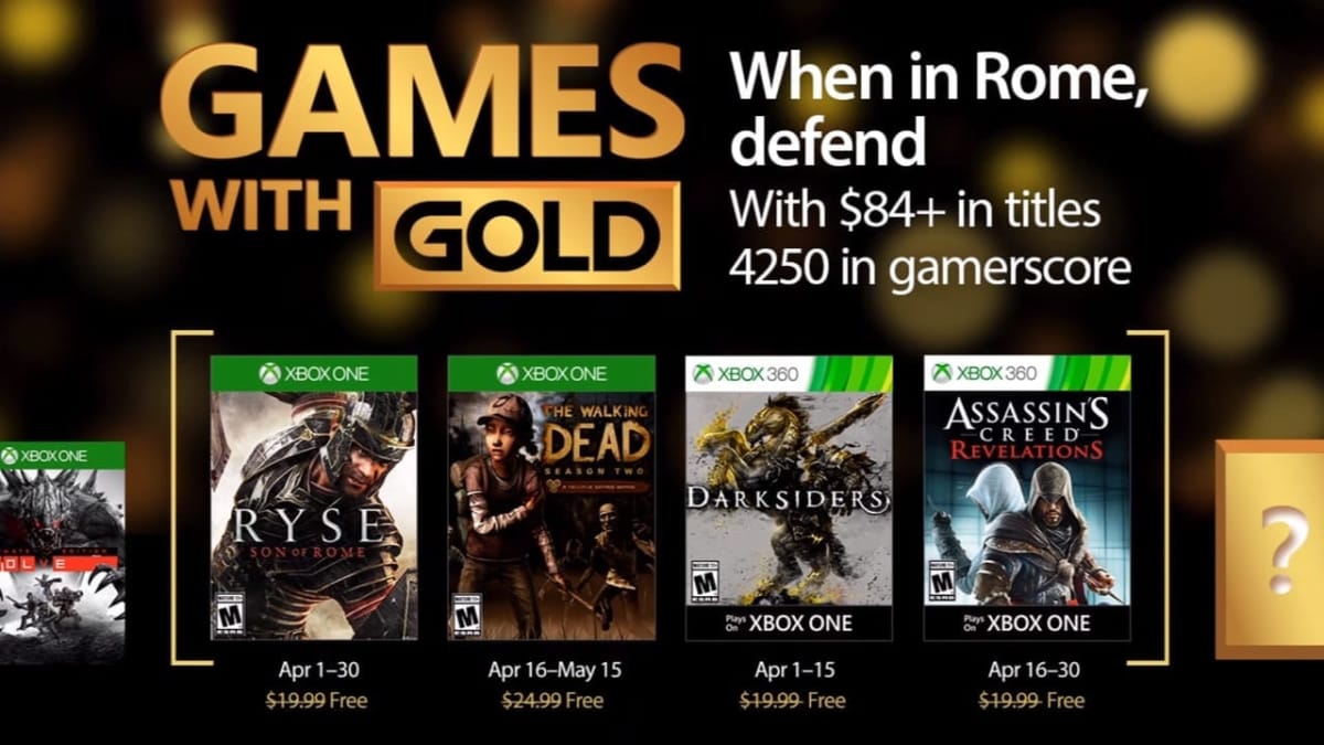 Xbox Games With Gold April 2017