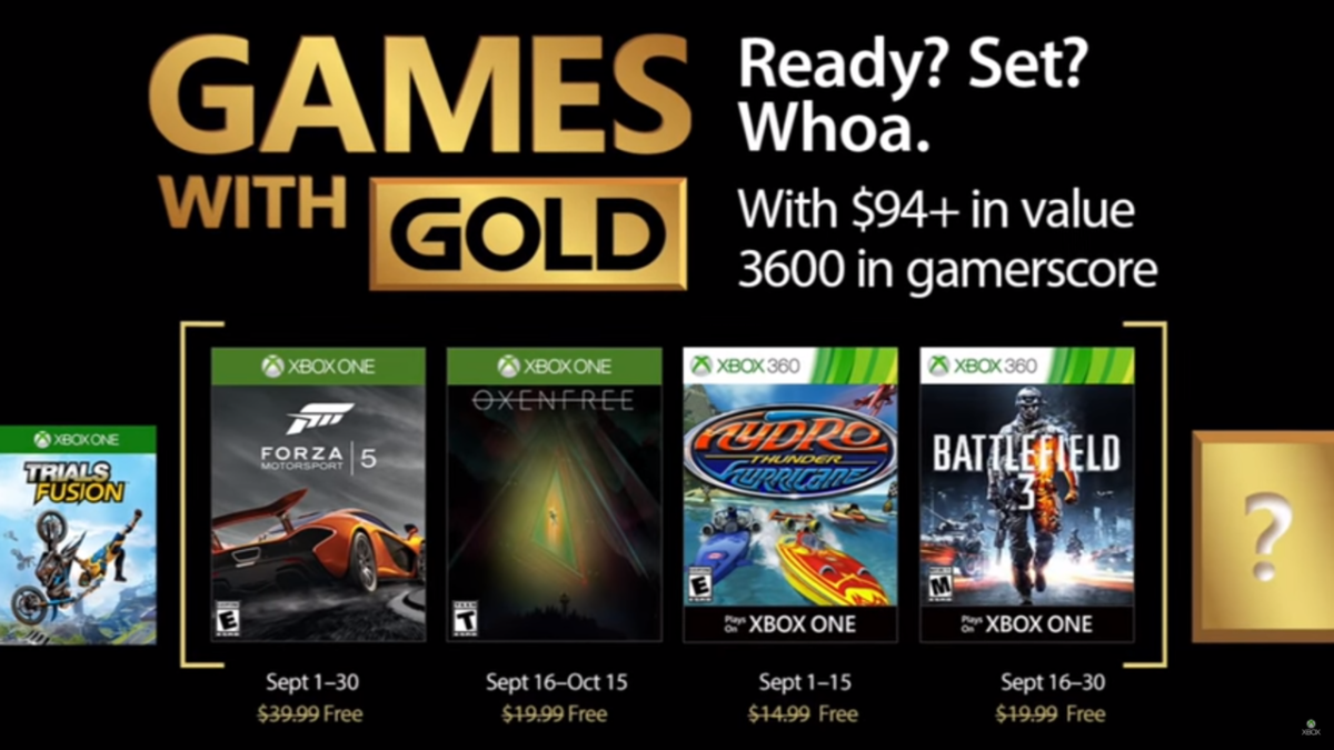 Games with Gold September 2017