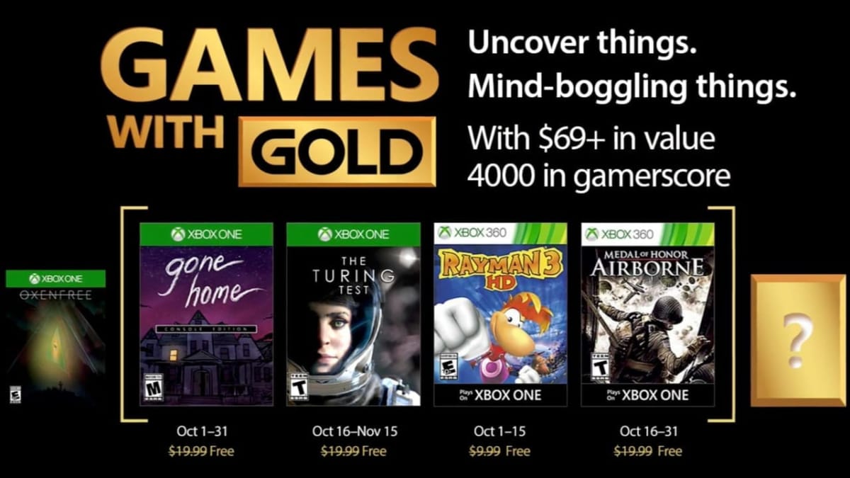 Games with Gold October