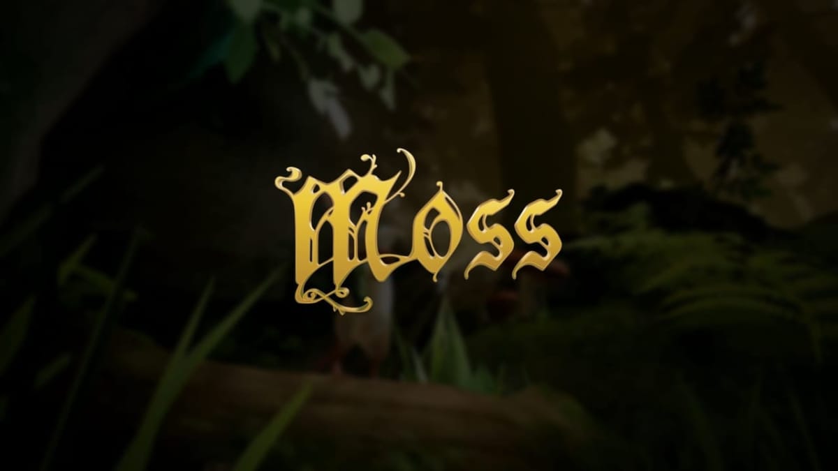 artwork depicting the word Moss in an old-fashioned font with vague nature-asthetics around it. 
