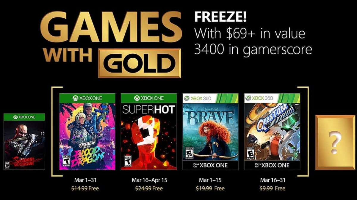 xbox one march games with gold