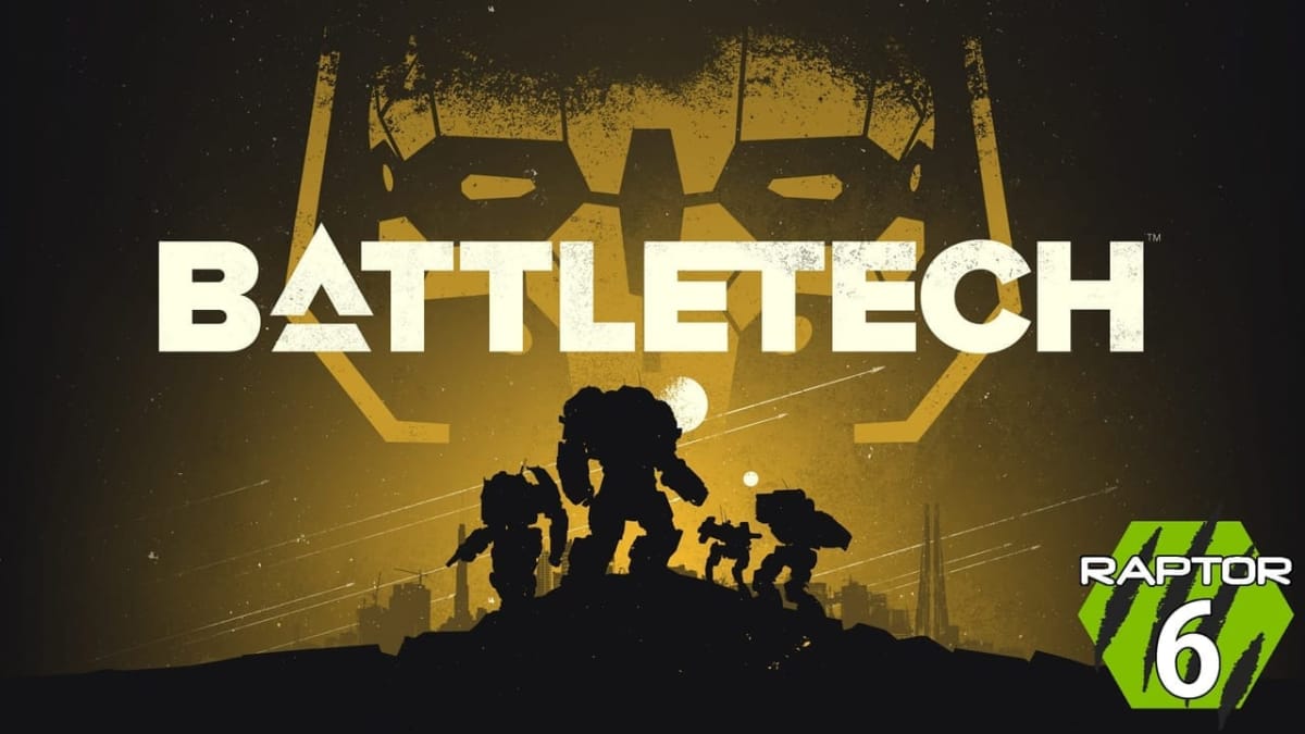 artwork depicting several mechs in silhouette across the bottom of the image, clearly standing on a raised bit of land. The word "battletech" is printed across the image in white, straight letters. 