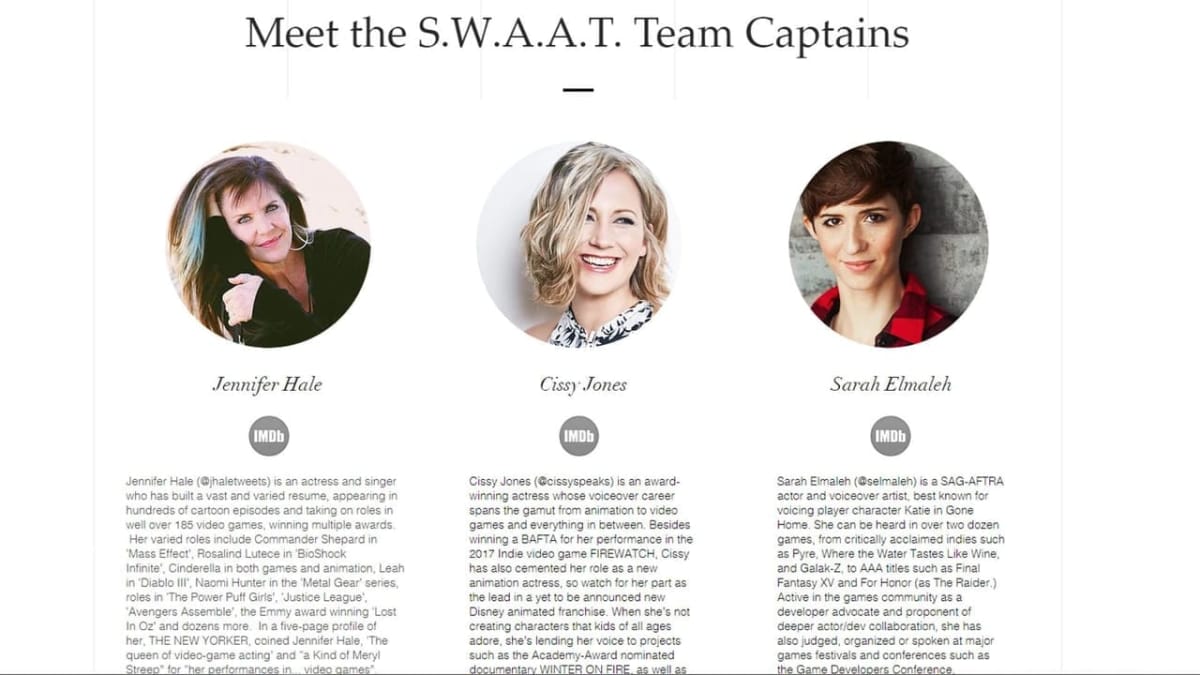 swaat voice actresses captians website