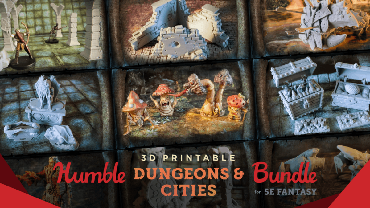 humble bundle 3d printable dungeons and cities bundle for 5e
