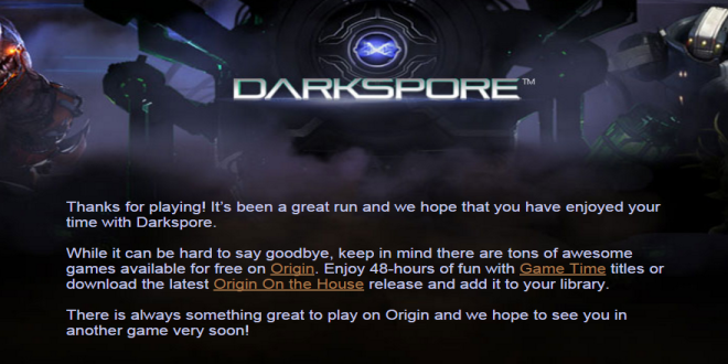 darkspore shutdown