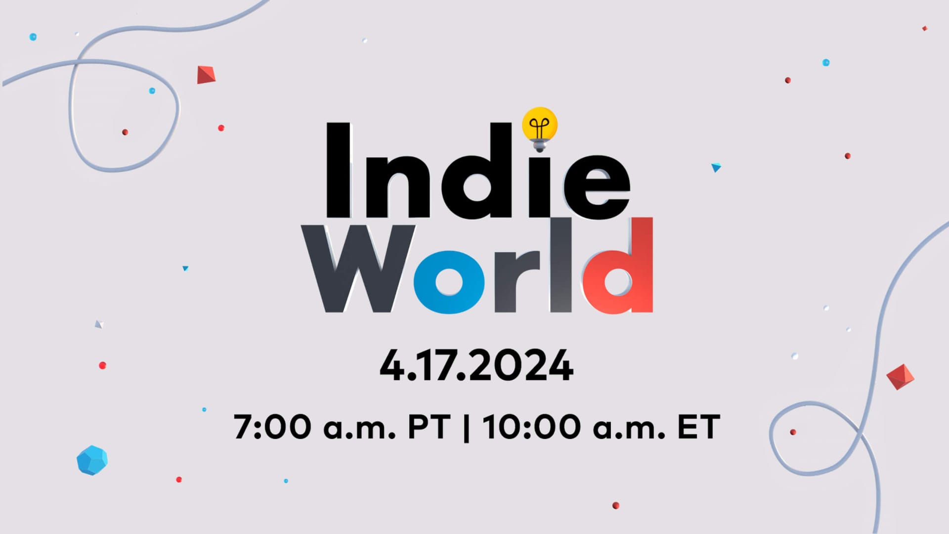 The Nintendo Indie World showcase logo against a gray background