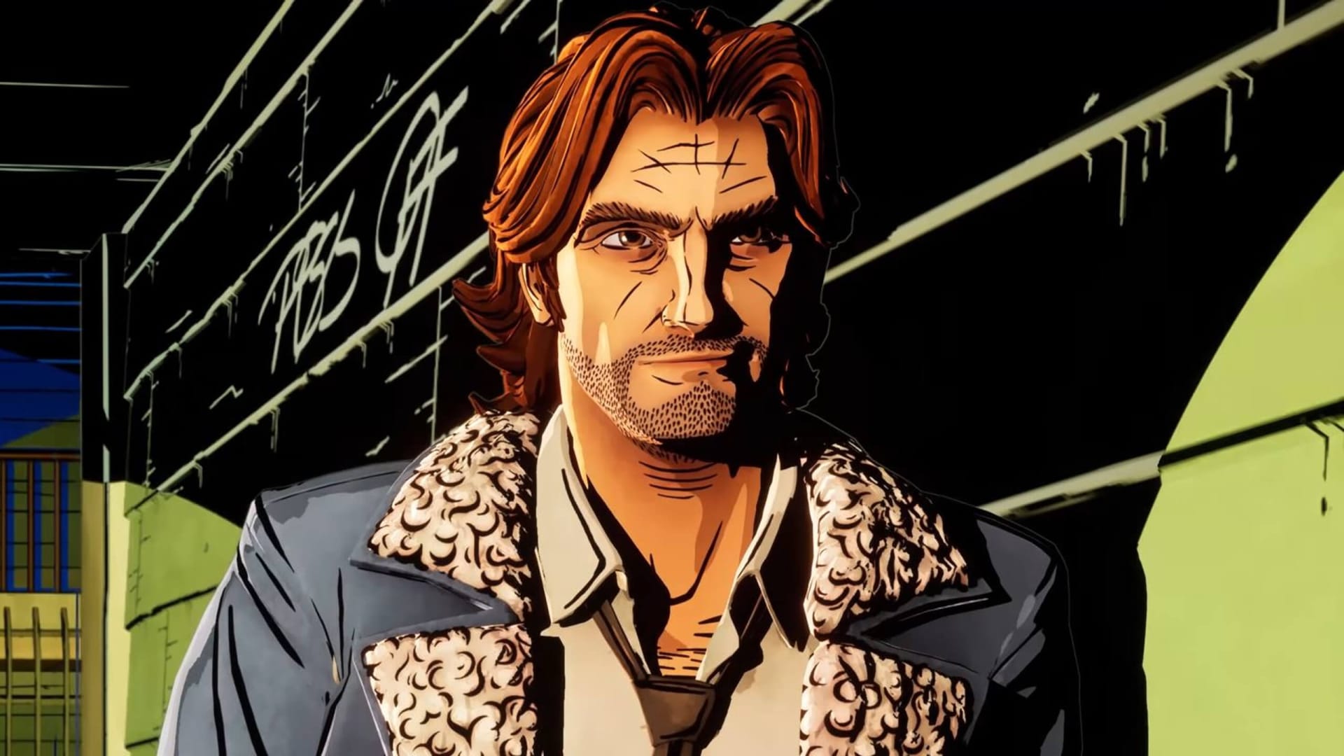 A close-up of Bigby in The Wolf Among Us 2