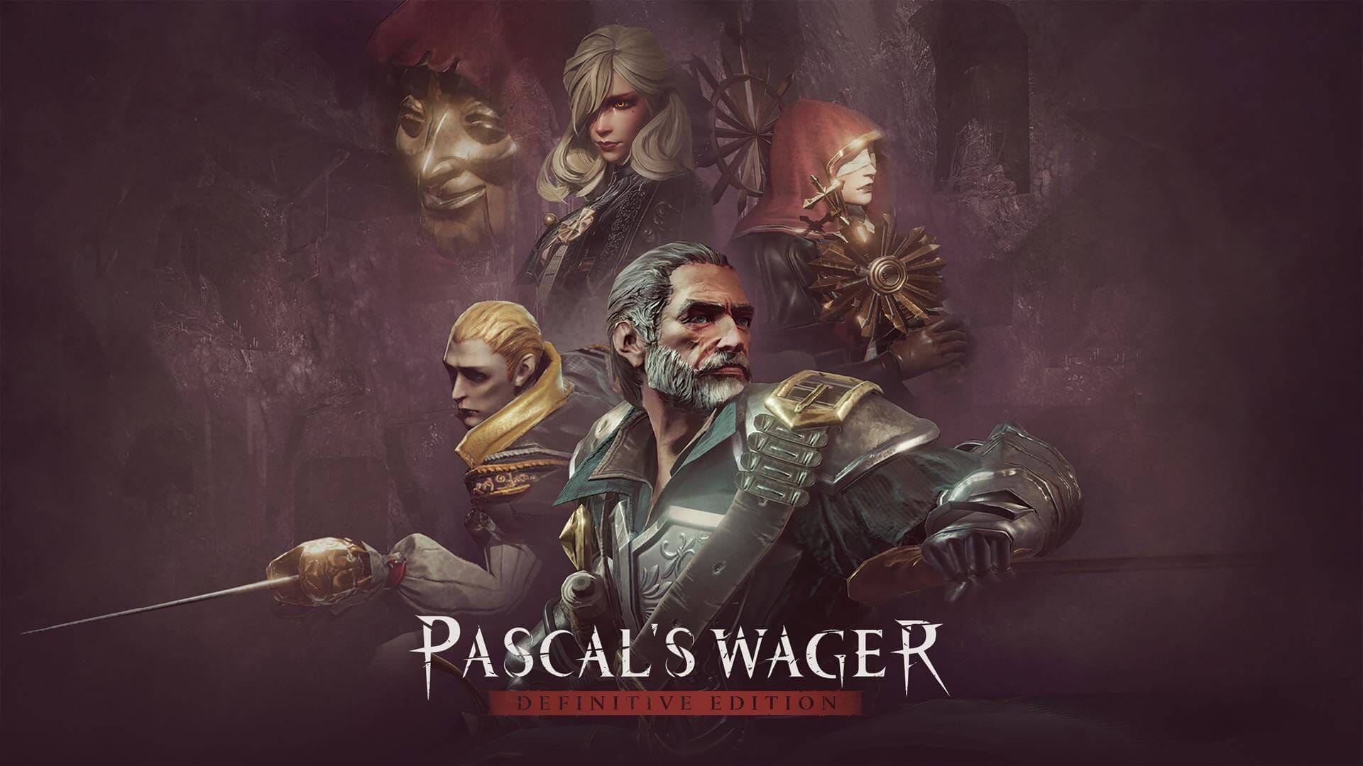 Artwork depicting the main characters in Pascal's Wager Definitive Edition