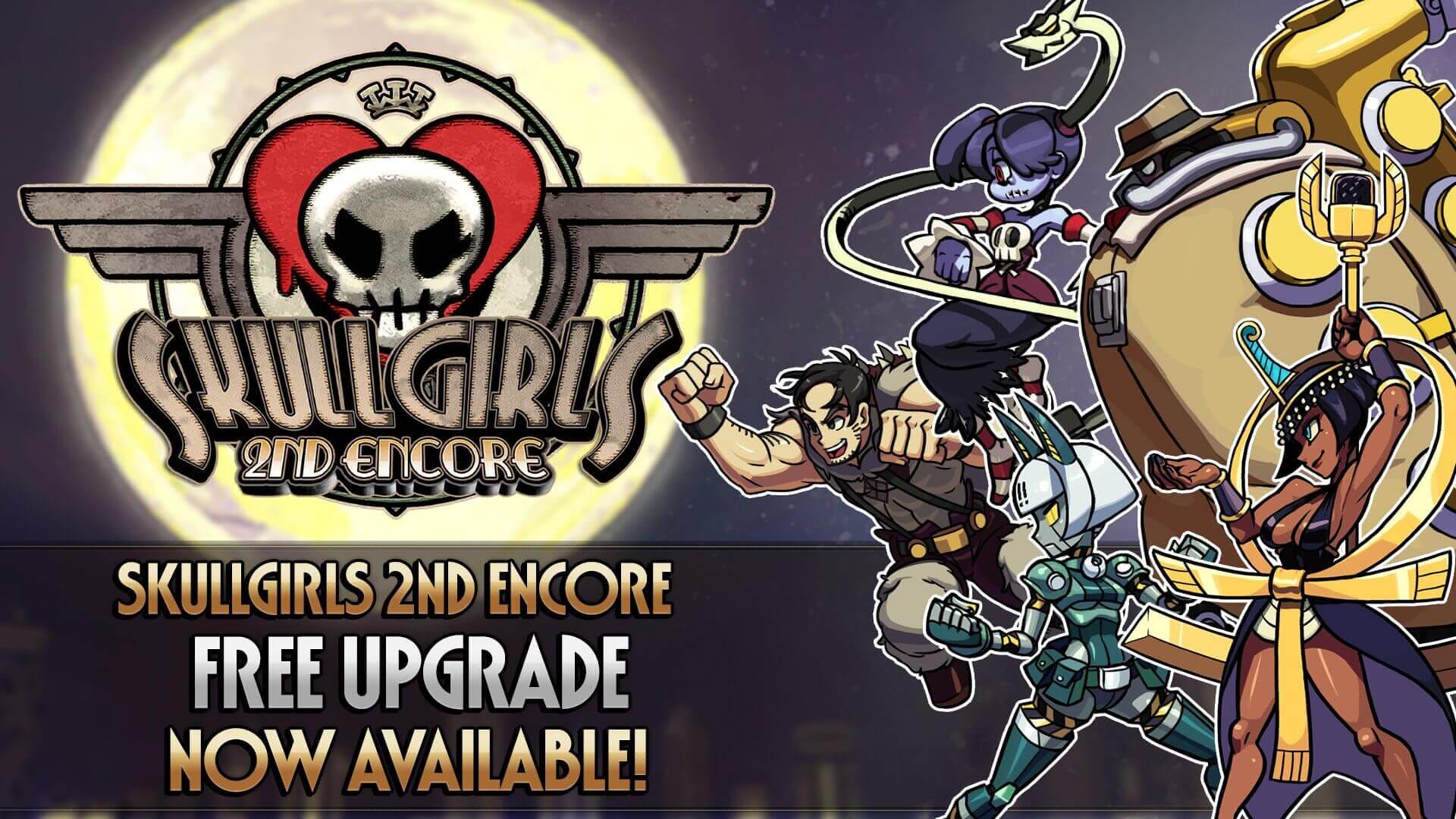 The banner announcing all previous Skullgirls DLC will be free to all players
