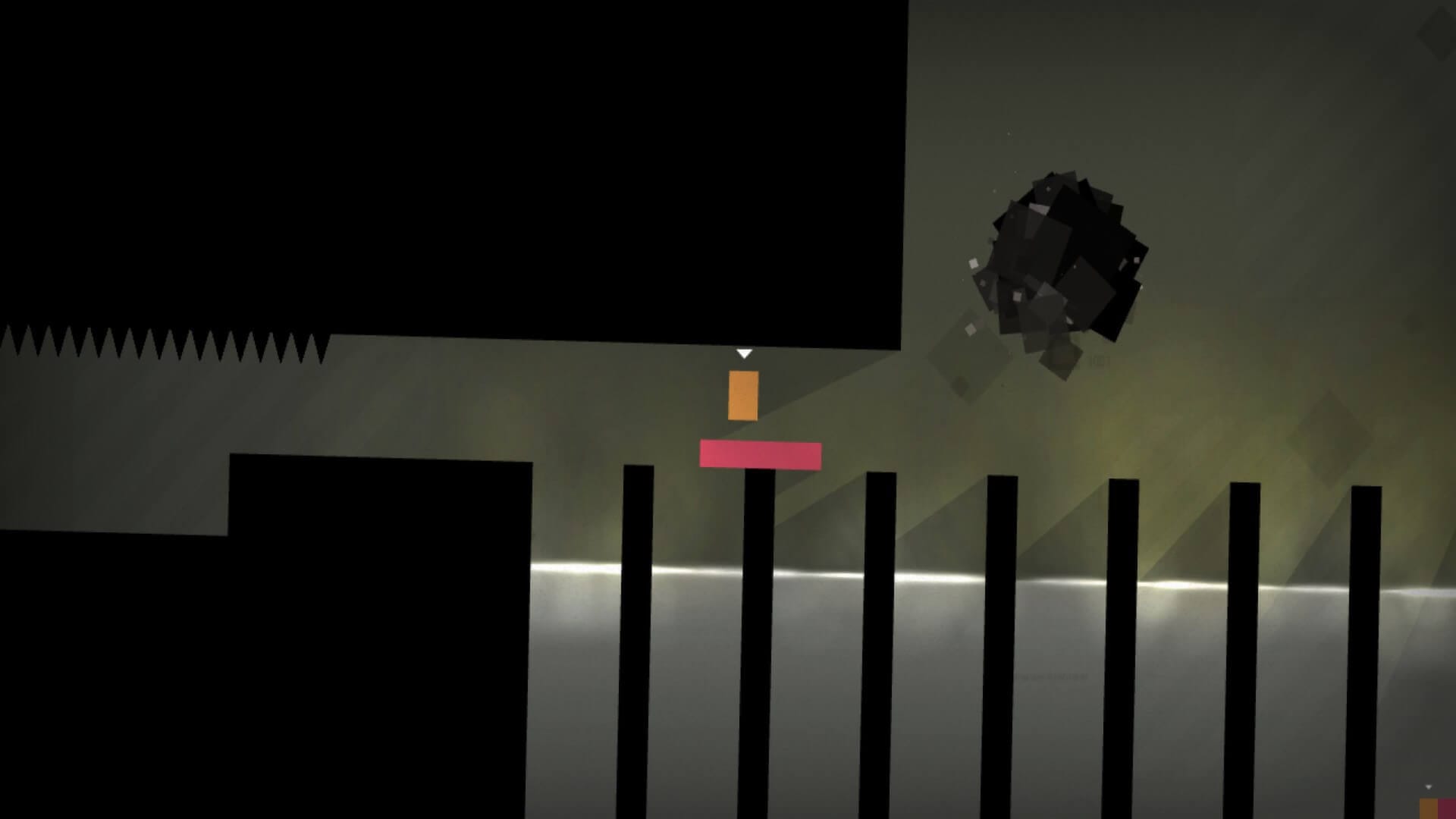 A screen from Thomas Was Alone, Mike Bithell's first game.
