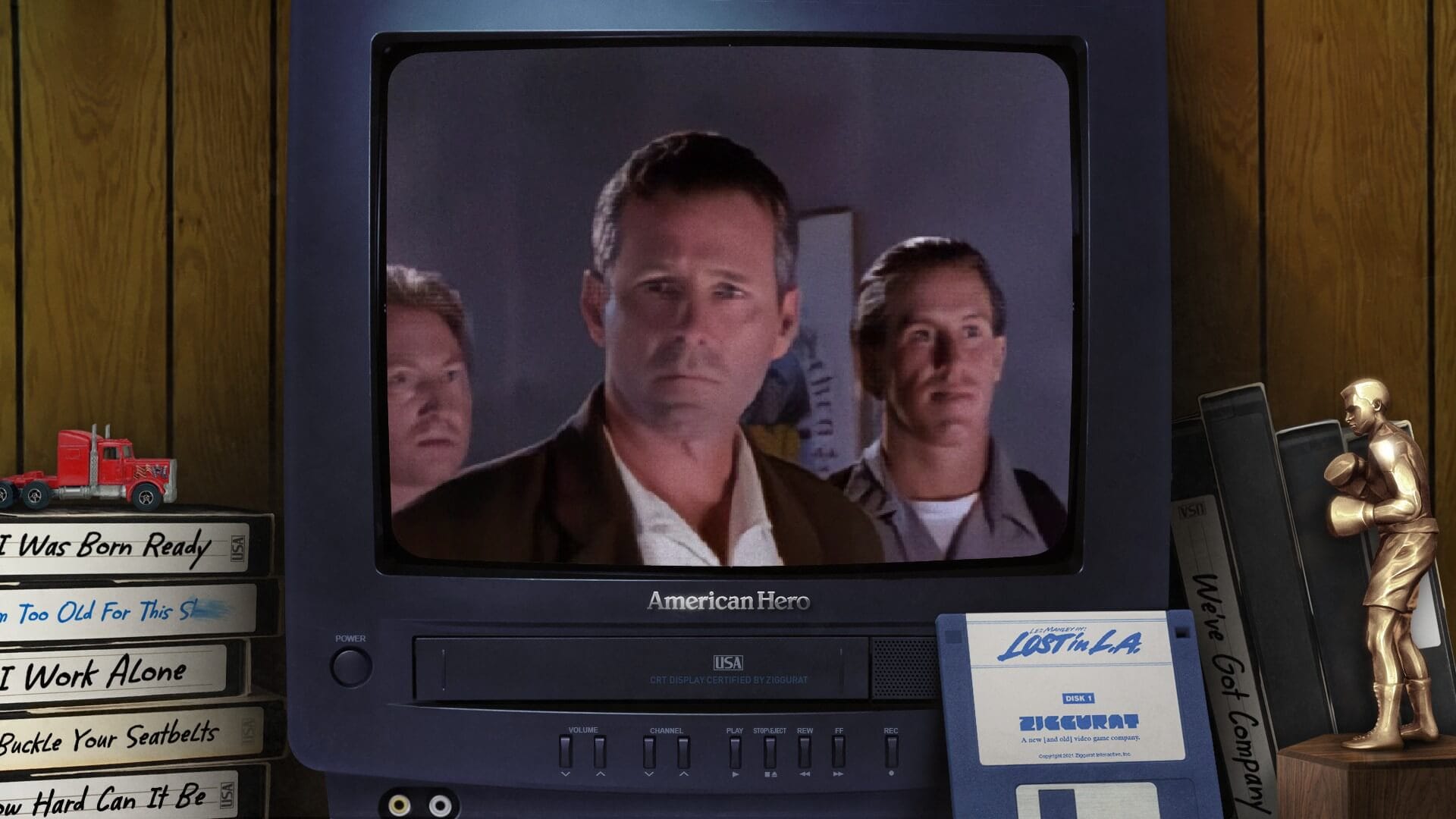 A shot of the newly restored lost 90s FMV game American Hero