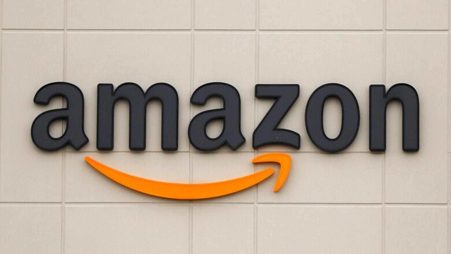 The Amazon logo as seen on a building