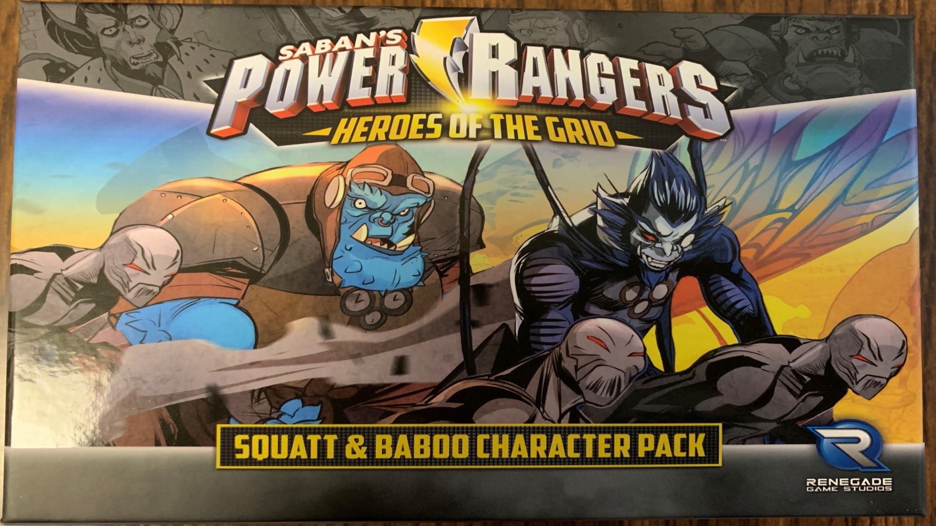 The box art for the Squatt and Baboo Character Pack for Power Rangers: Heroes of the Grid