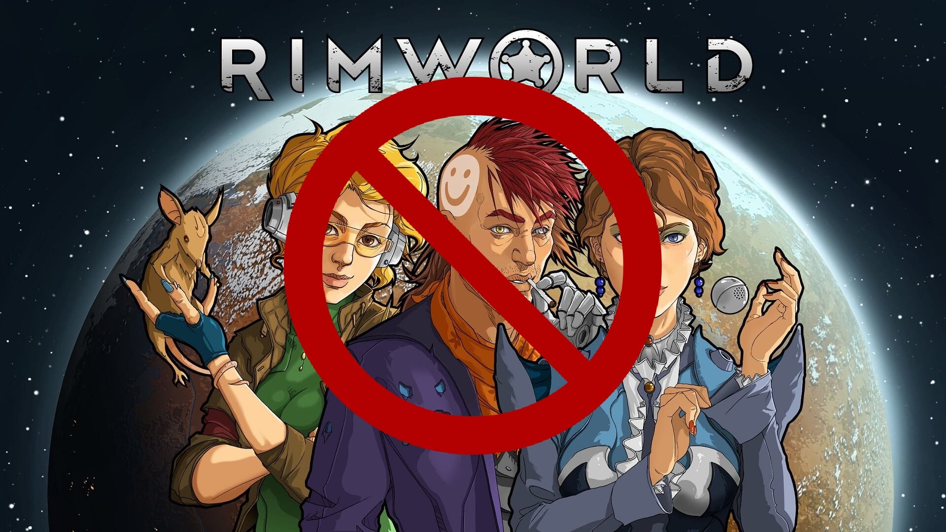 RimWorld art with a red circle with line