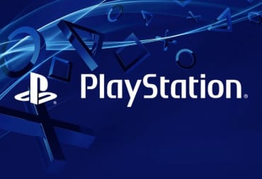 The PlayStation logo on a blue background