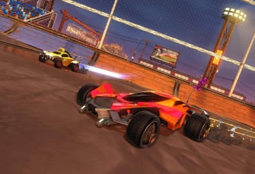 An in-game shot of Rocket League