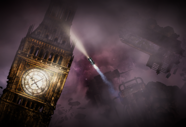 Screenshot of the player flying past Big Ben.