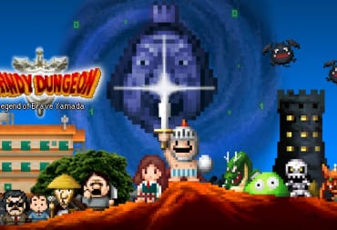 Showing off the characters and logo of Dandy Dungeon.