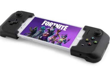 The Gamevice controller on a phone running Fortnite