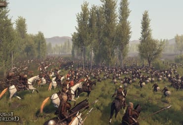 A stampede of riders in Mount and Blade II: Bannerlord