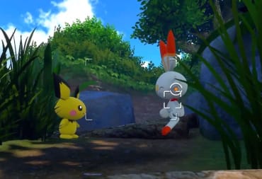 A shot of Pikachu and Scorbunny in New Pokémon Snap