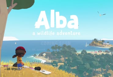 A little girl stares across an island in Alba: A Wildlife Adventure