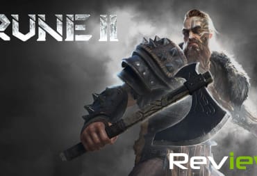 Rune II title - Viking Warrior amidst a cloudy backdrop