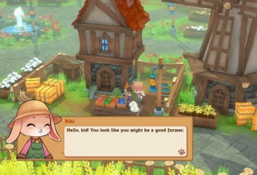 Kiki the bunny talks to the player in Kitaria Fables