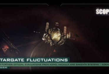 A shot from Eve Online's "The Scope" detailing stargate fluctuations