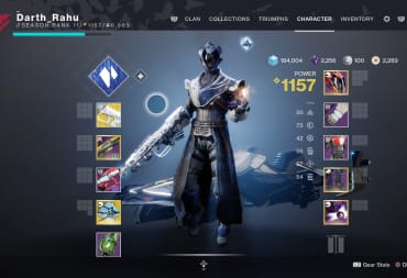 The image of a Warlock, the Stasis menu is out.