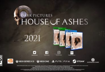 A promo logo and information for The Dark Pictures: House of Ashes