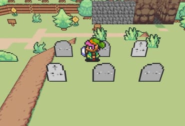 Link in a graveyard from the Paper Zelda RPG mockup.