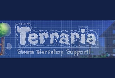 A banner announcing Terraria Steam workshop support
