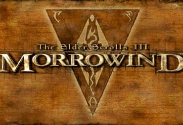 The title screen for The Elder Scrolls: Morrowind.